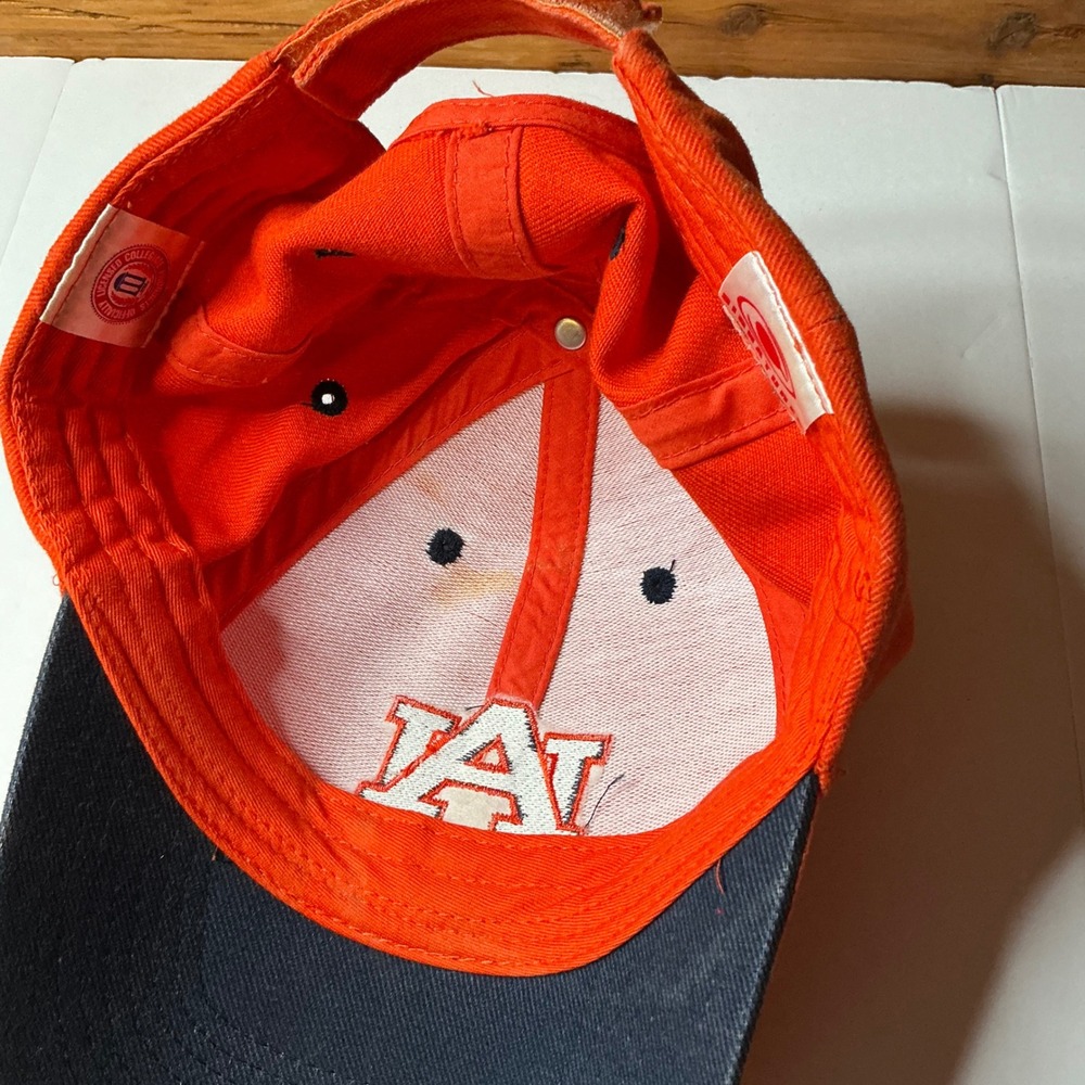 Auburn Tigers Baseball Cap Orange Navy Blue Embroidered Logo Adjustable - Picture 4 of 4